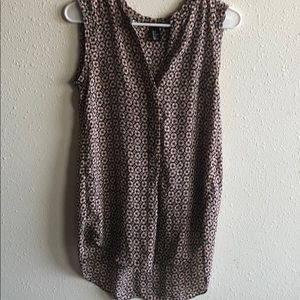 Pink and white tunic top